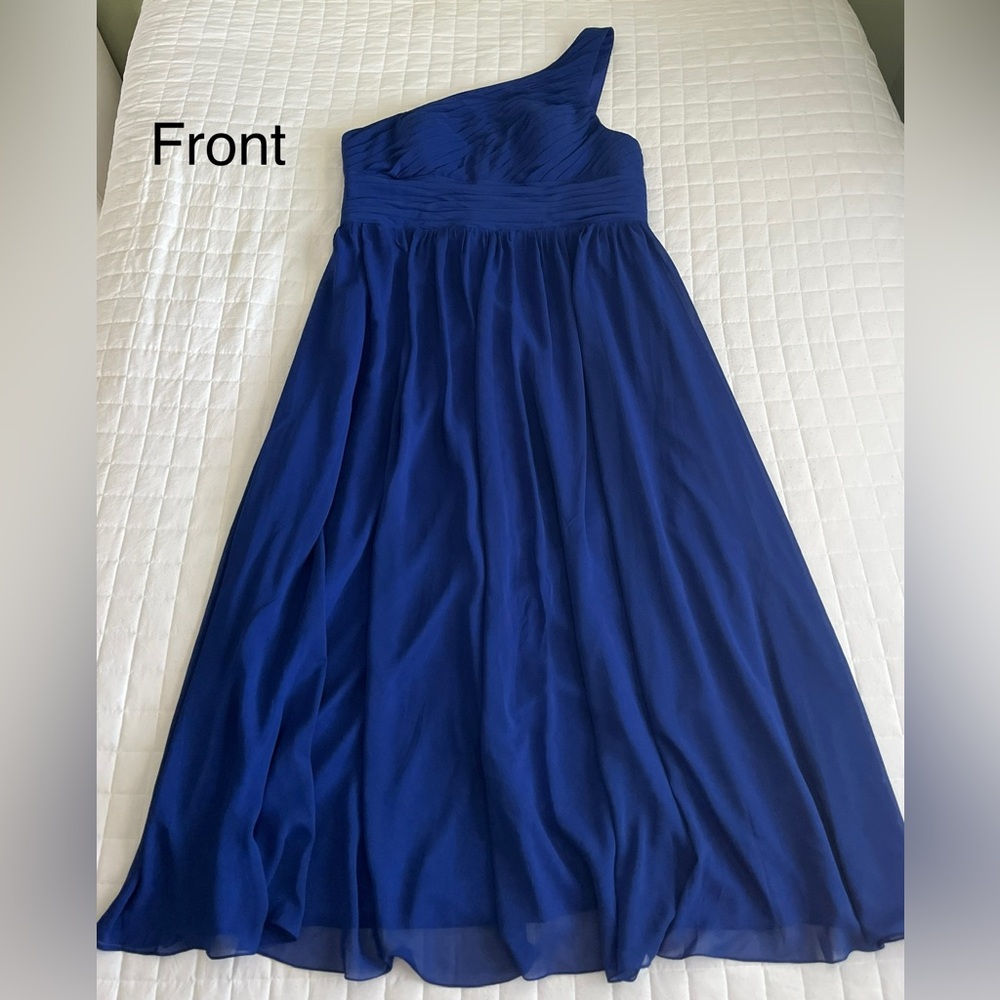 Zaxants Elegant Royal Blue one Strap Corset Back Gown Size 24 new with tags